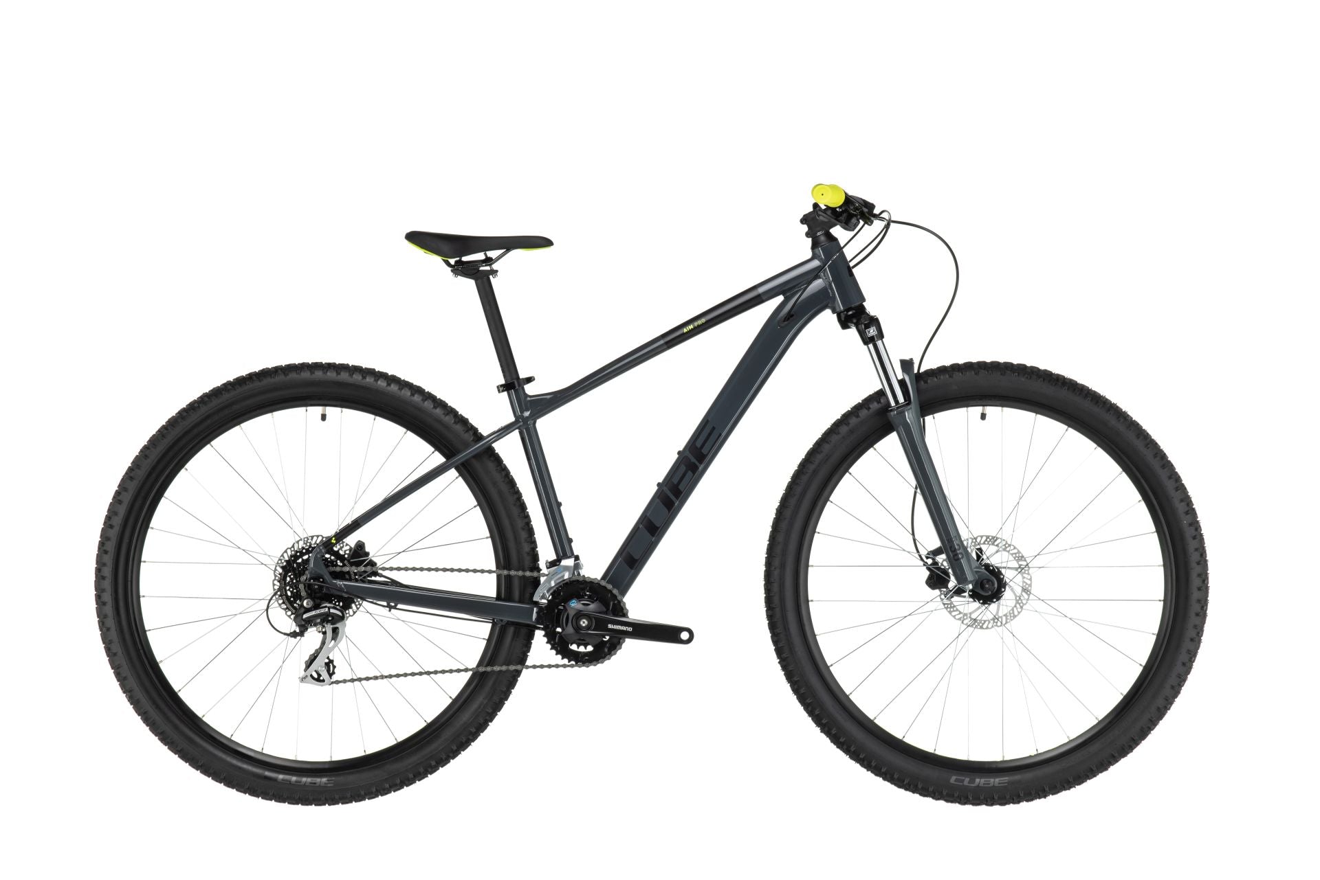 bicicleta cube aim pro, culoare gri, cadru S, roti 27.5"