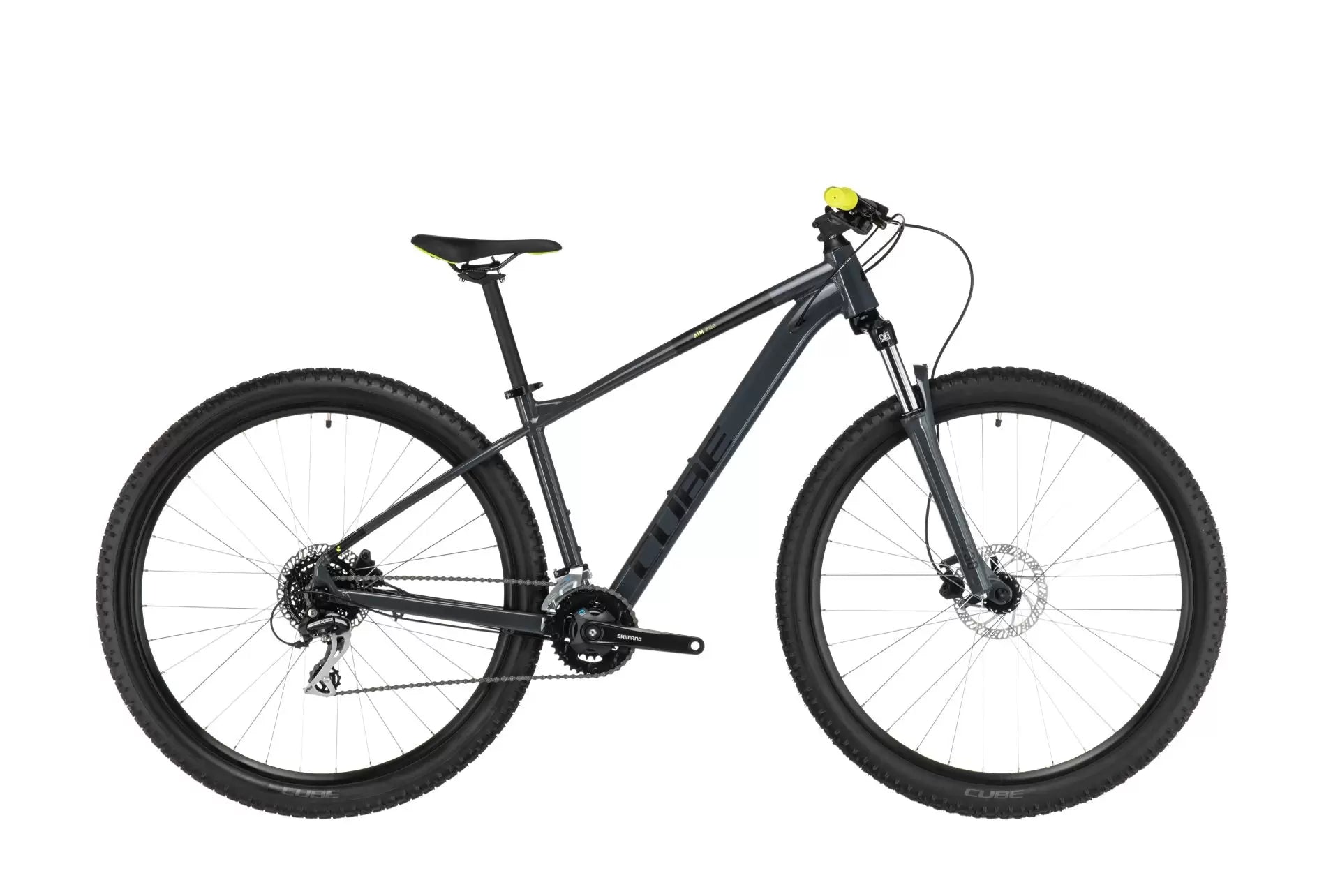 bicicleta cube aim pro, culoare gri, cadru XS