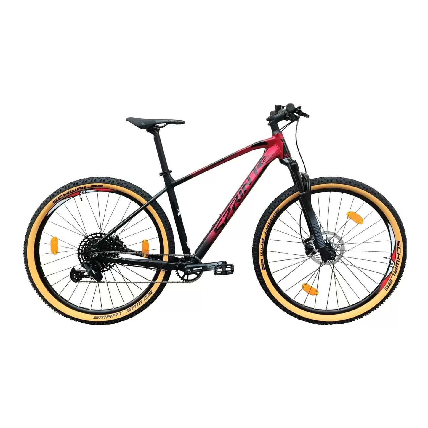 bicicleta mtb sprint apolon 12, negru/ rosu mat 520 mm